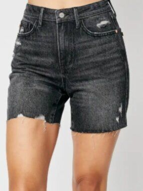 Judy Blue Black Shorts Rigid Front Stretch Back High-Rise XL NWT